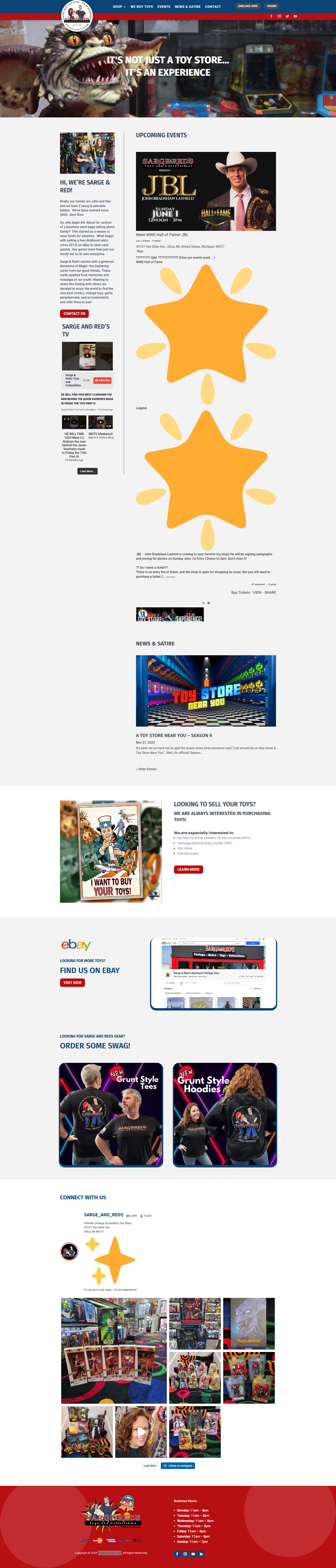 Sarge & Red’s Toys collectibles shop website built by The Studio Creative